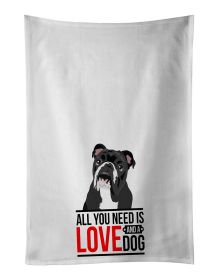 NEW English Bulldog Black and White Kitchen Towel Set of 2 White Dish Towels Decorative Bathroom Hand towel for Hand, Face, Hair, Yoga, Tea, Dish