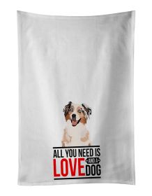 Australian Shepherd Red Merle Tricolor #2 Kitchen Towel Set of 2 White Dish Towels Decorative Bathroom Hand towel for Hand, Face, Hair, Yoga, Tea