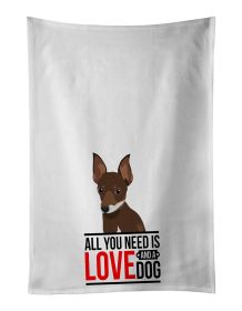 NEW Chihuahua Chocolate and White #2 Kitchen Towel Set of 2 White Dish Towels Decorative Bathroom Hand towel for Hand, Face, Hair, Yoga, Tea