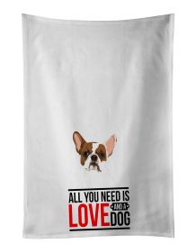 NEW French Bulldog White #2 Kitchen Towel Set of 2 White Dish Towels Decorative Bathroom Hand towel for Hand, Face, Hair, Yoga, Tea, Dishcloth