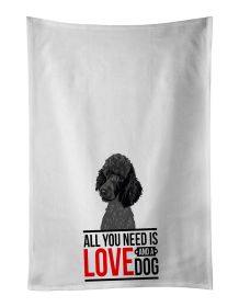 NEW Poodle Standard Black Kitchen Towel Set of 2 White Dish Towels Decorative Bathroom Hand towel for Hand, Face, Hair, Yoga, Tea, Dishcloth, 19
