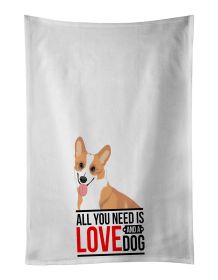 NEW Pembroke Corgi Red and White Kitchen Towel Set of 2 White Dish Towels Decorative Bathroom Hand towel for Hand, Face, Hair, Yoga, Tea, Dishclo