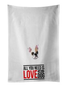 NEW French Bulldog White #1 Kitchen Towel Set of 2 White Dish Towels Decorative Bathroom Hand towel for Hand, Face, Hair, Yoga, Tea, Dishcloth