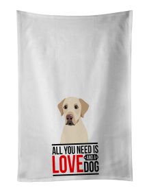 NEW Labrador Retriever Yellow #3 Kitchen Towel Set of 2 White Dish Towels Decorative Bathroom Hand towel for Hand, Face, Hair, Yoga, Tea, Dishclo