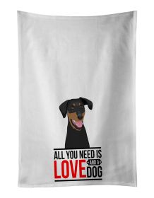NEW Doberman Pinscher Black and Rust Natural Ears #1 Kitchen Towel Set of 2 White Dish Towels Decorative Bathroom Hand towel for Hand, Face, Hair
