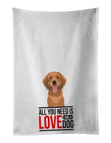 NEW Golden Retriever Red #2 Kitchen Towel Set of 2 White Dish Towels Decorative Bathroom Hand towel for Hand, Face, Hair, Yoga, Tea, Dishcloth
