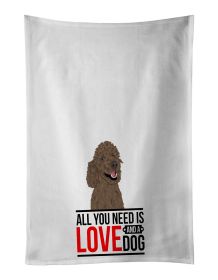 NEW Poodle Standard Brown Kitchen Towel Set of 2 White Dish Towels Decorative Bathroom Hand towel for Hand, Face, Hair, Yoga, Tea, Dishcloth, 19