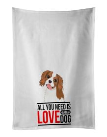 NEW Cavalier King Charles Spaniel Blenheim #2 Kitchen Towel Set of 2 White Dish Towels Decorative Bathroom Hand towel for Hand, Face, Hair, Yoga,