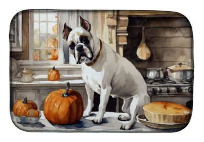 Boxer Fall Kitchen Pumpkins Dish Drying Mat Absorbent Dish Drying Mat Pad for Kitchen Counter Dish Drainer Mat for Countertop, 14 x 21", Multicol