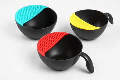 Colorful Strainer With Handle (Color: Pink)