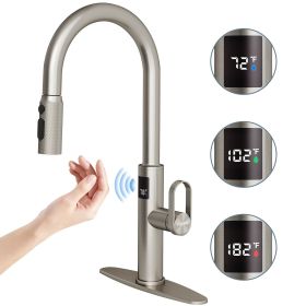 Touchless Kitchen Sink Faucets (Main Material: Stainless Steel, Main Color: Brushed Nickel)