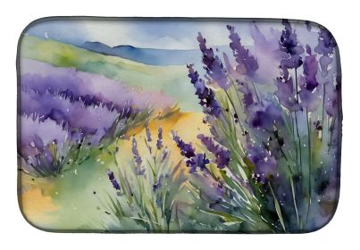 Lavender in Watercolor Dish Drying Mat Absorbent Dish Drying Mat Pad for Kitchen Counter Dish Drainer Mat for Countertop, 14 x 21", Multicolor (Default: Default)